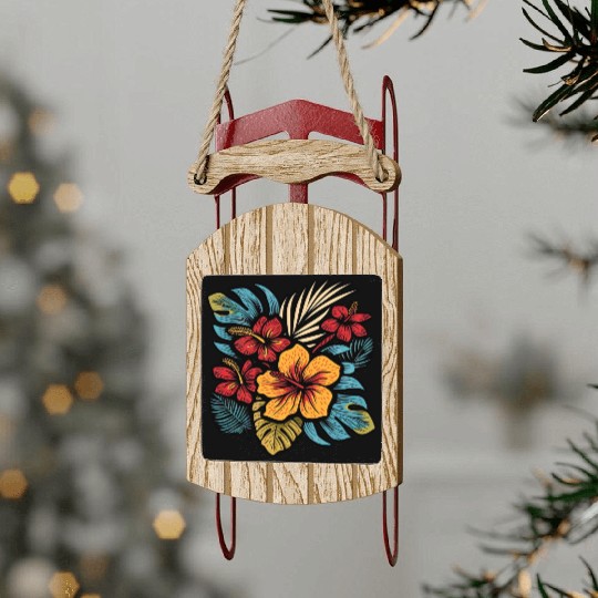 Hibiscus Sled Ornaments