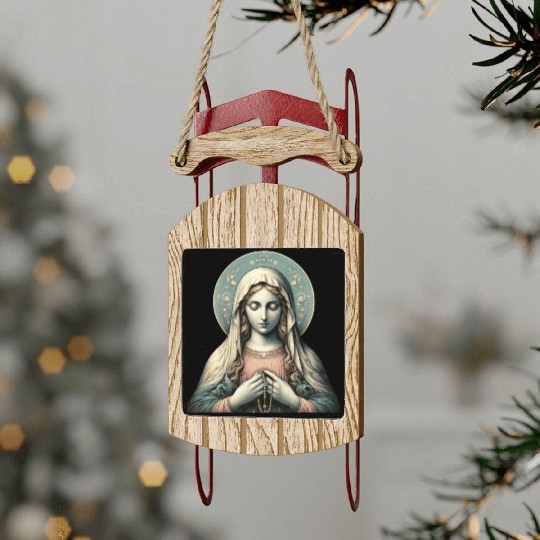 Serene Madonna ic Image Sled Ornaments