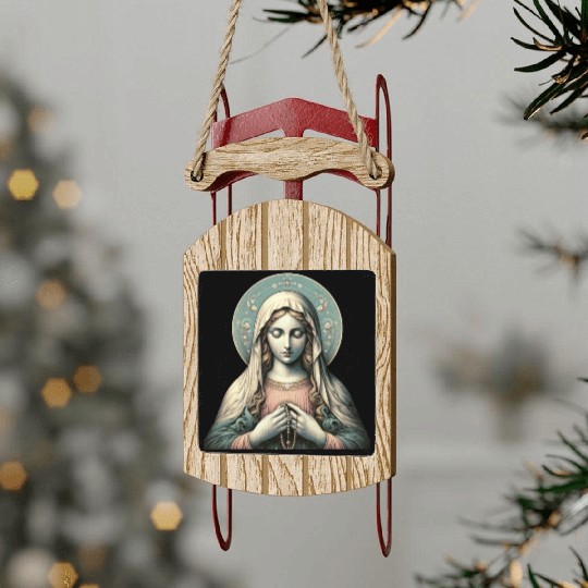 Serene Madonna ic Image Sled Ornaments
