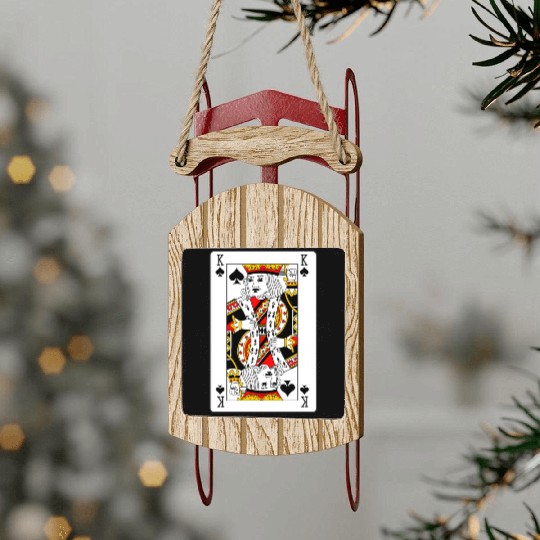 King of Spades Playing Card Sled Ornaments