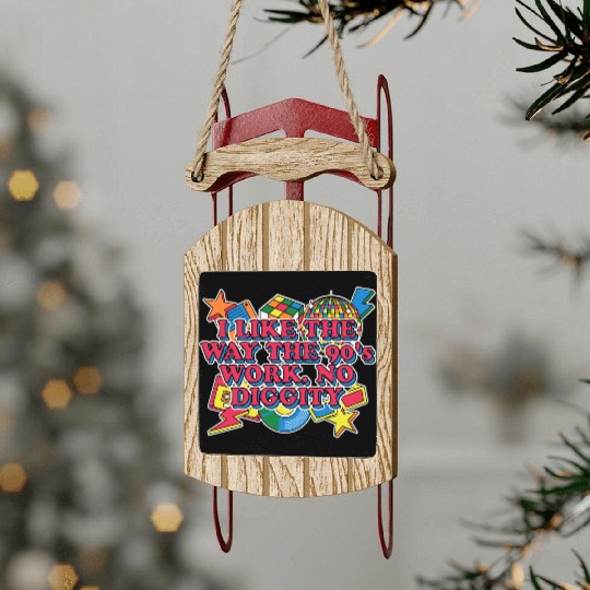 Like the 90s Work Retro 1990 Vintage Music Songs P Sled Ornaments