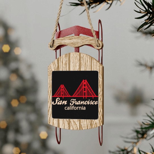 San Francisco California Sled Ornaments