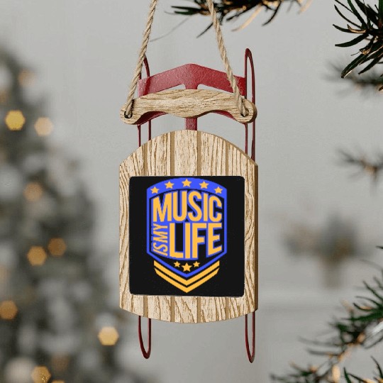 Music Is My Life Party Club Concert Sound Love Sled Ornaments