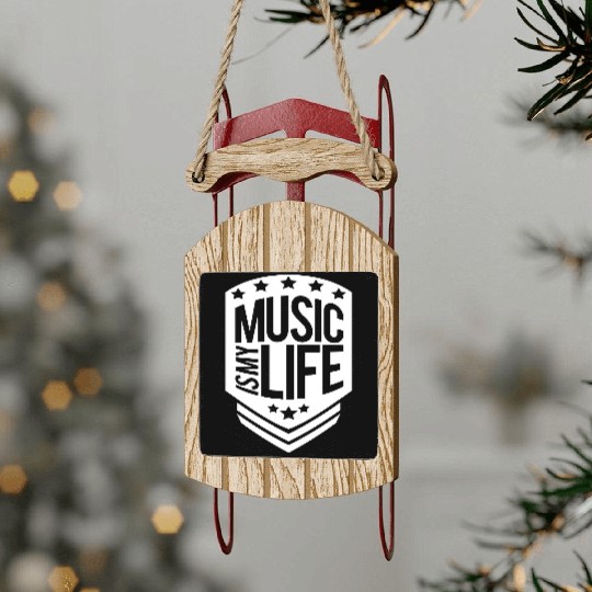 Music Is My Life Party Club Concert Sound Love Sled Ornaments