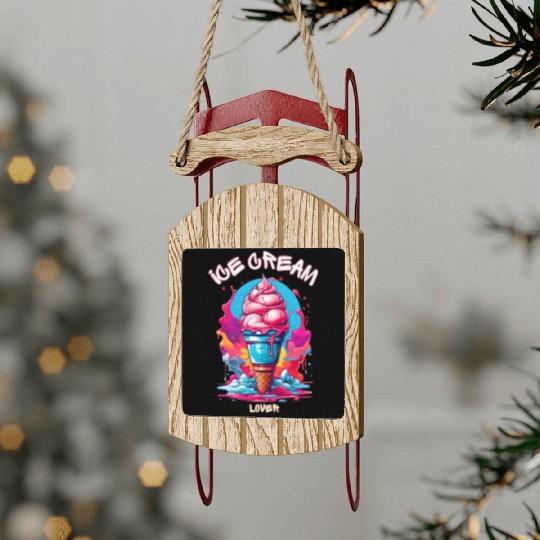ice cream lover Sled Ornaments