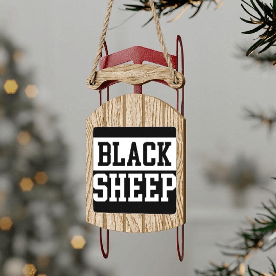 Black Sheep Sled Ornaments