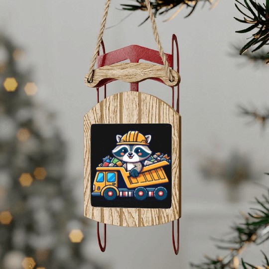 Recycle Raccoon: Cleanup Crew Captain Sled Ornaments