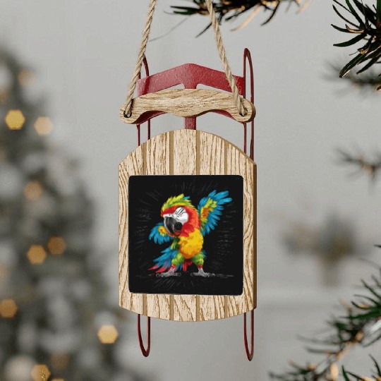 Macaw Parrot for a Bird Lover Animal Lover Sled Ornaments