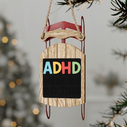 Embrace Neurodiversity Celebrate Adhd Awareness Sled Ornaments