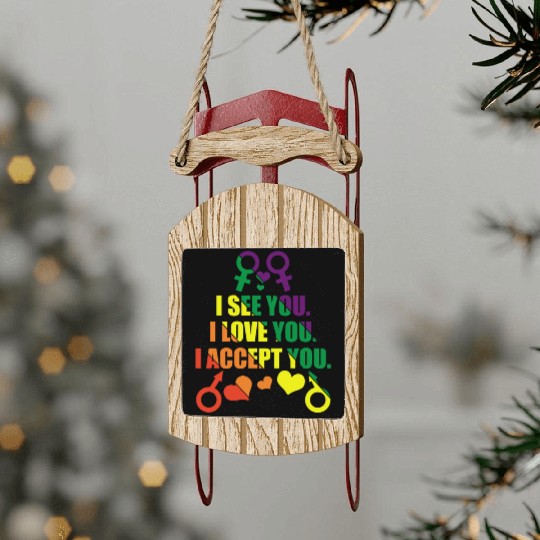 Pride month LGBTQ Sled Ornaments
