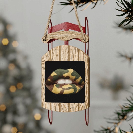 Camo Lips Sled Ornaments