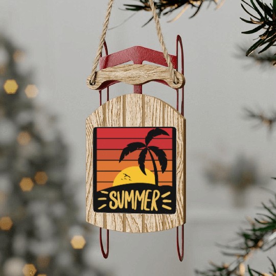 Summer Sunset Sled Ornaments