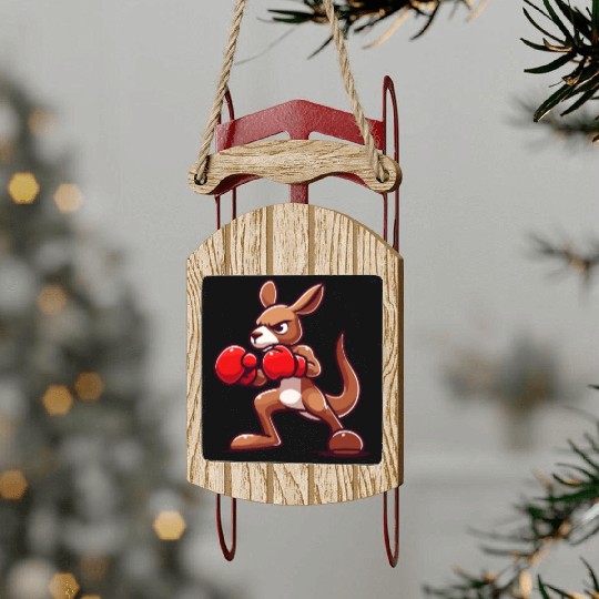 Ring Champ Kangaroo: Boxing Bound Sled Ornaments