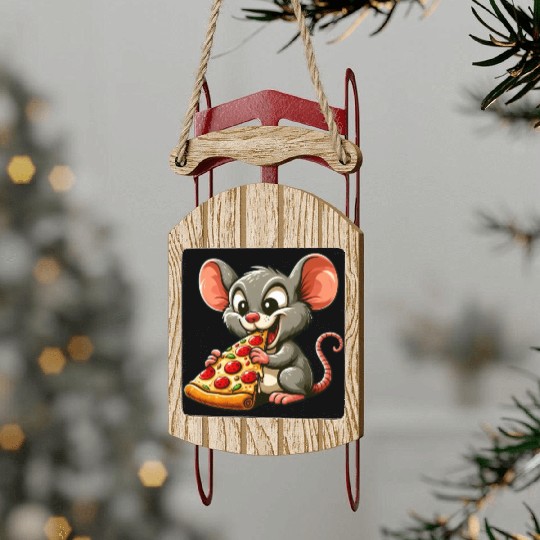 Mouse Rat Popcorn Cinema Movie Fan Sled Ornaments