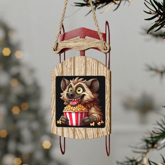 Hyena Predator Popcorn Cinema Night Sled Ornaments