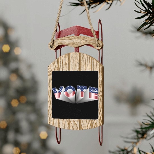Vote - Stars and Stripes Sled Ornaments