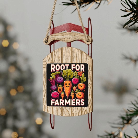 Farmers Market Farmer Agriculture Farming Food Sled Ornaments