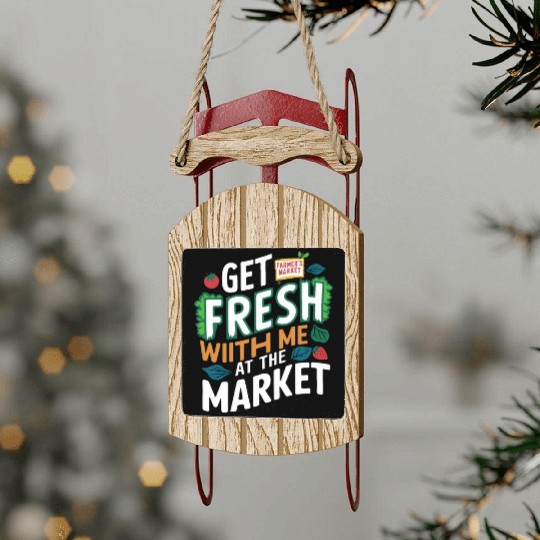 Farmers Market Farmer Agriculture Farming Food Sled Ornaments