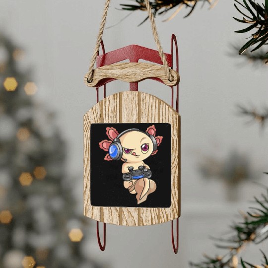 Gaming Axolotl Boys & Adults Axolotls Video Game Sled Ornaments