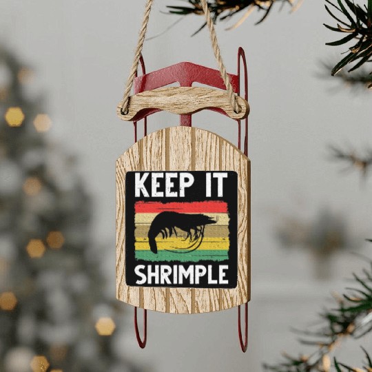 Shrimp Cool Fishing Prawn Lover Sled Ornaments