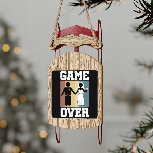 Game Over Bachelor Party Sled Ornaments
