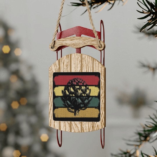 Artichoke Vegetable Lover Vegan Style Sled Ornaments