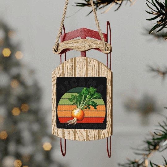 Jicama Spirit Vegetable Vegetarian Food Lover Sled Ornaments