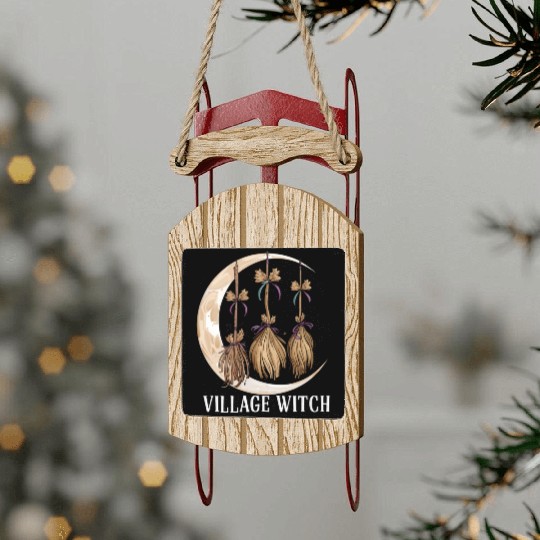 Village Witch Gothic Occult Wicca Pagan Nature Sled Ornaments