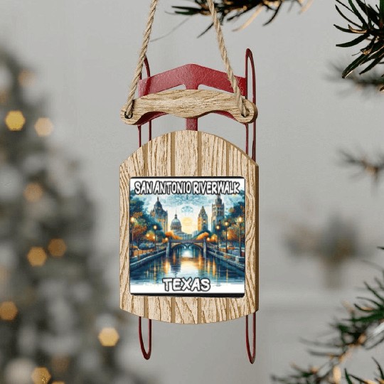 San Antonio Riverwalk Sled Ornaments