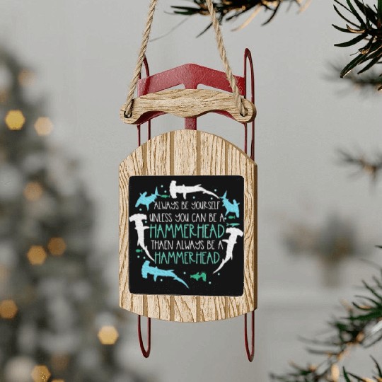 Hammerhead Underwater Ocean Hammerhead Shark Lover Sled Ornaments