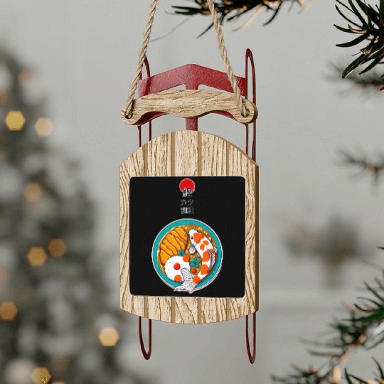 Harmony of Koi Fish and Katsu Delight Sled Ornaments