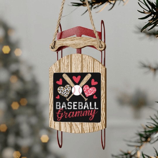 Baseball Grandma Grandmother Grandparents Day Sled Ornaments