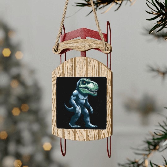 T-Rex Bigfoot Sasquatch Gorilla Fusion Creature Sled Ornaments