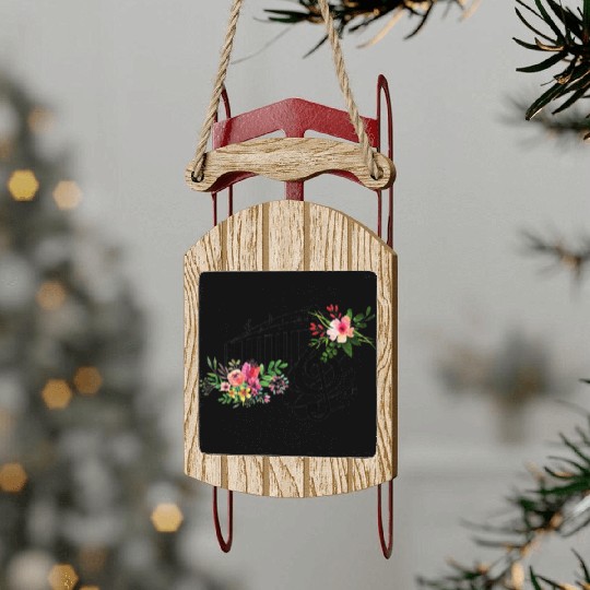cut music teacher with a Piano Keys and Flowers Sled Ornaments
