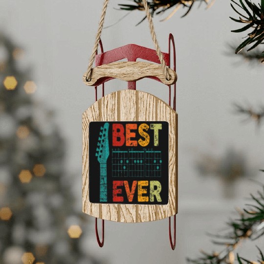 Best Dad Ever Guitar Chord Guitarist Father's Day Sled Ornaments