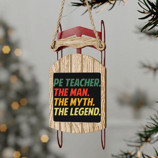 Cool PE Teacher Art Physical Education Teacher Sled Ornaments