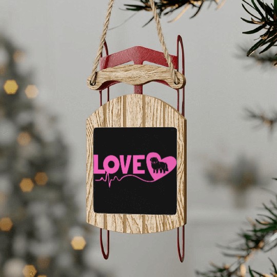 Dog Lover Pet Owner I Love My Great Pyrenees Sled Ornaments