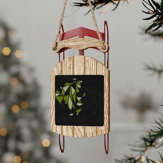 Army Green YStone Bison Design Sled Ornaments