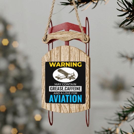 Aircraft Mechanic Aviation Technician Coffee Funny Sled Ornaments