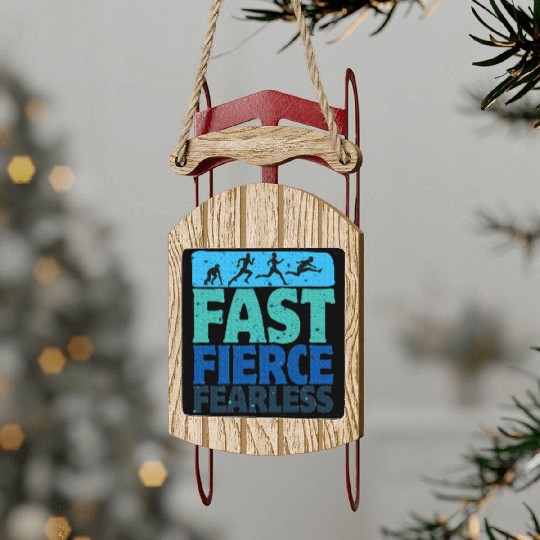 Fast Fierce Fearless Track And Field Lover Hurdles Sled Ornaments