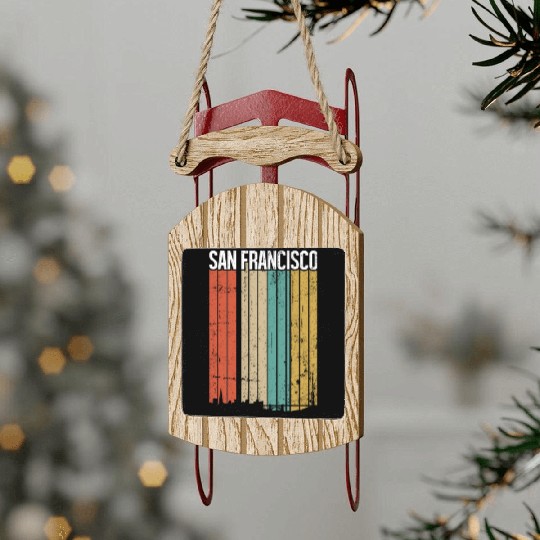 San Francisco Vintage Sled Ornaments