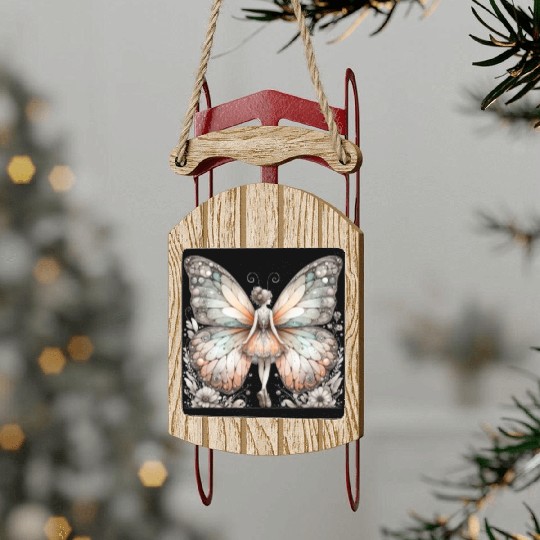 Fairy Butterfly "Graceful Fairy Butterfly" Sled Ornaments