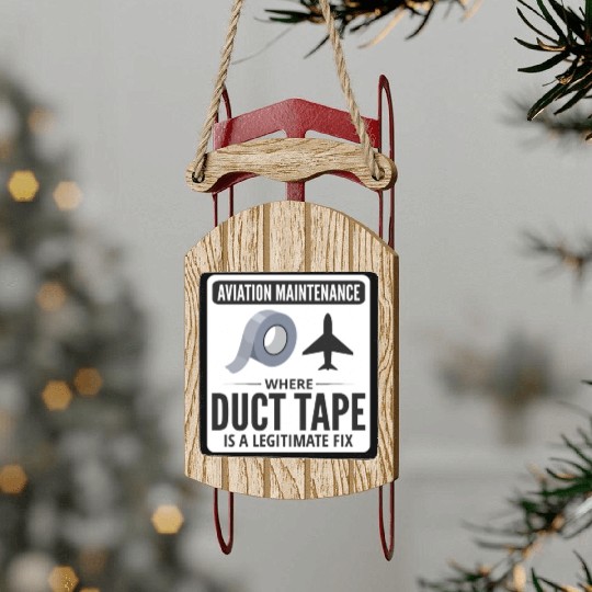 Aircraft Mechanic Aviation Technician Duct Tape Sled Ornaments