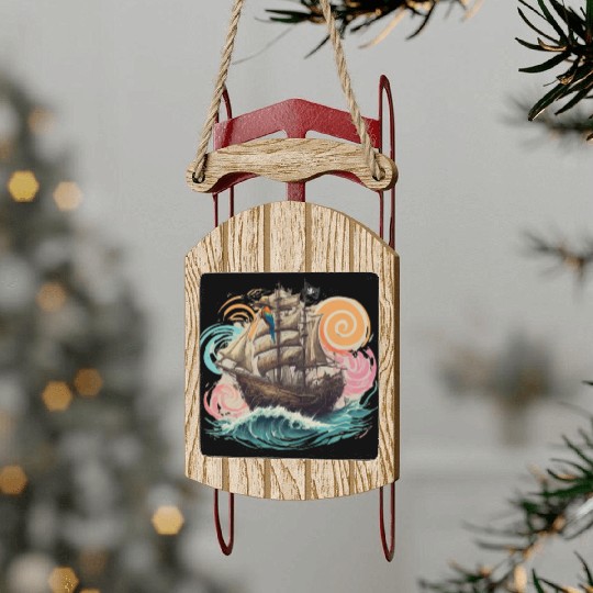 Pirate paradise Sled Ornaments design.