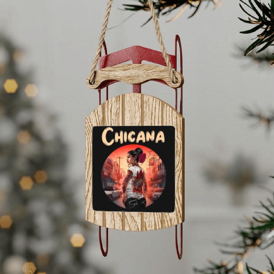 Chicana Lowrider Clothes Mexican American Sled Ornaments