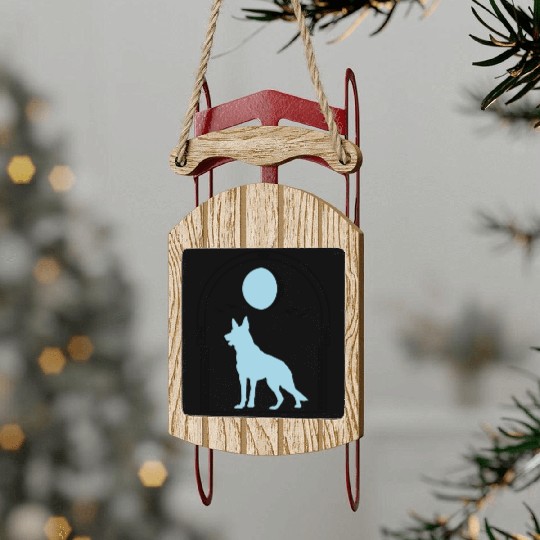 German Shepherd Celestial GSD Dog Moon Tarot Sled Ornaments