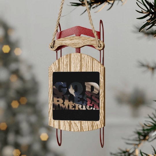 God Bless America Sled Ornaments