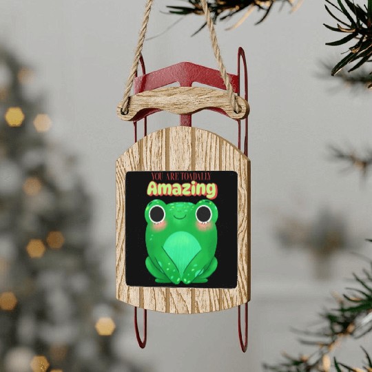 Toad with funny quote Sled Ornaments