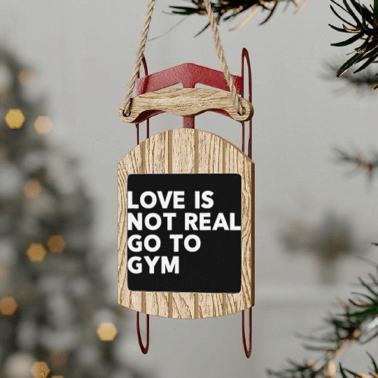 Love Is Not Real Go To Gym Fitness Motivation Sled Ornaments