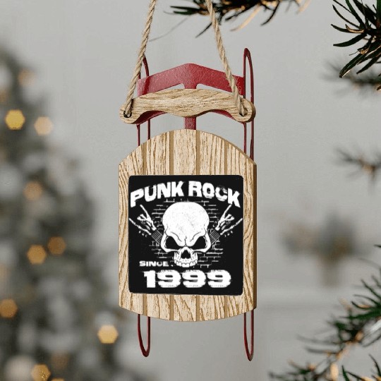 Punk Rock Since 1999 - Skull Rock Hands 25th Sled Ornaments